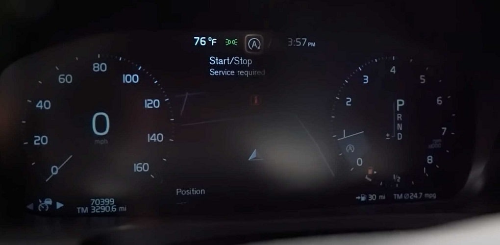 xe volvo xuất hiện cảnh báo lỗi ắc quy phụ yếu